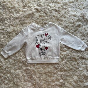 GAP Kids White Sweatshirt with Snoopy Design